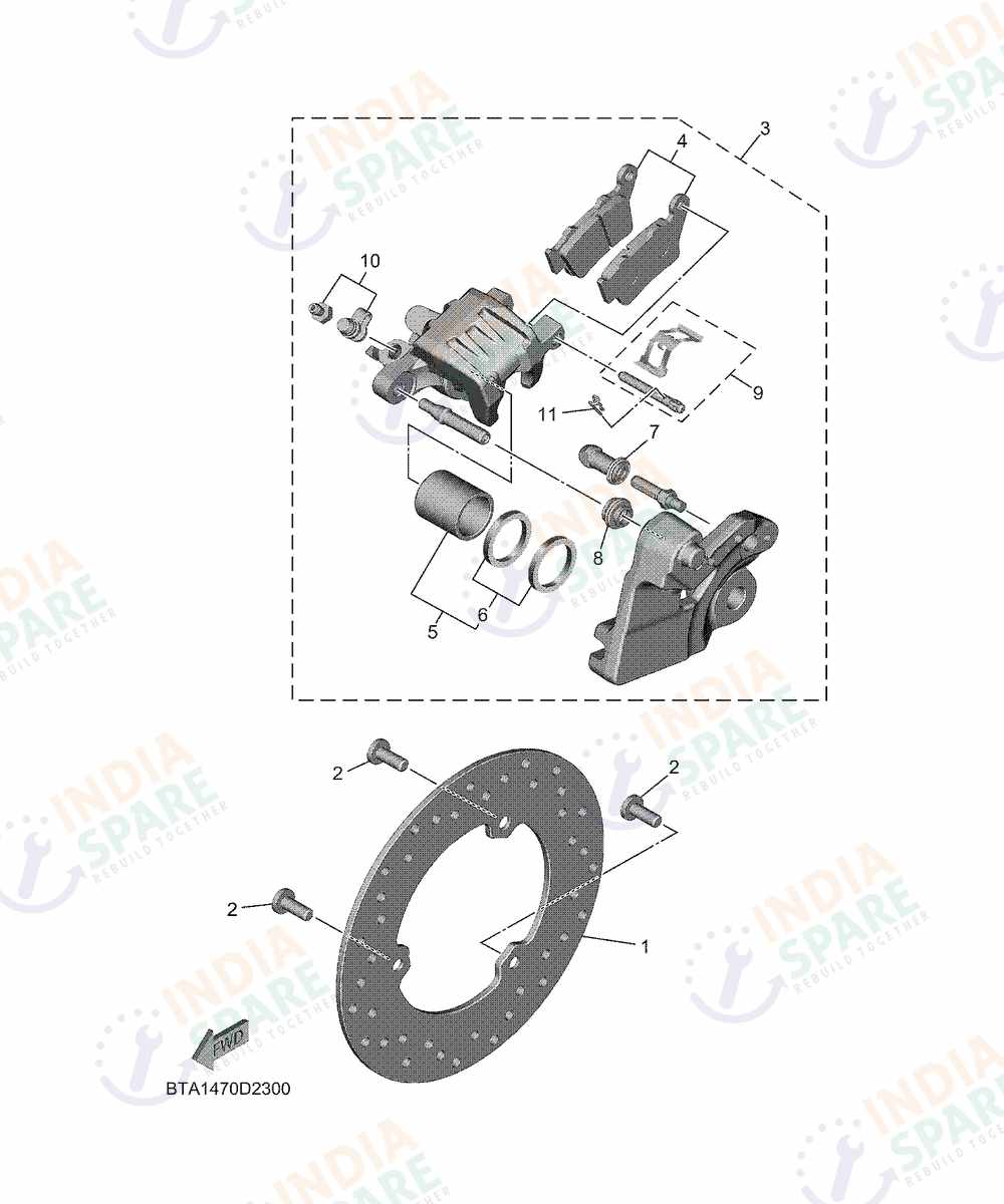 YAMAHA D921 R2 200CC Series REAR BRAKE CALIPER